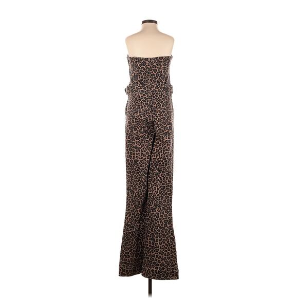 Show Me Your Mumu Sante Fe Jumpsuit in Leopard Latte Denim M - Picture 4 of 7